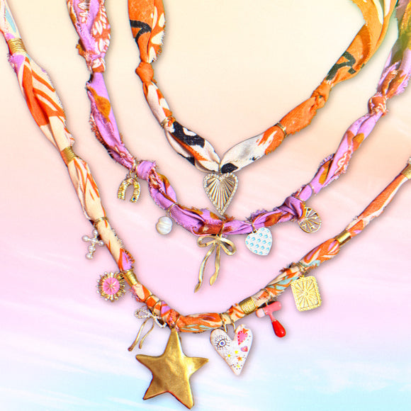 Lavender Bow Necklace (middle necklace)