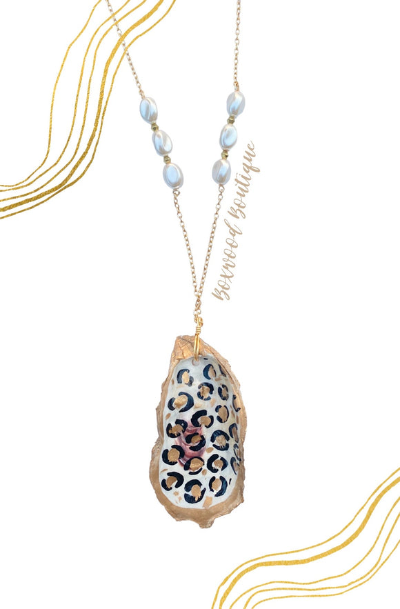 Golden Leopard Oyster Necklace