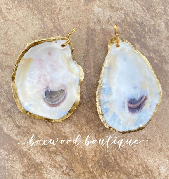 Hand painted Gold Oyster Shell necklace attachment