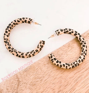 Cheetah Print Painted Earrings