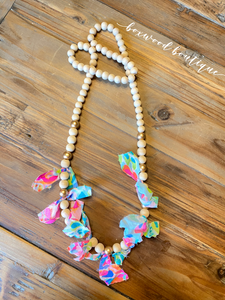 Spring Floral Tie Necklace