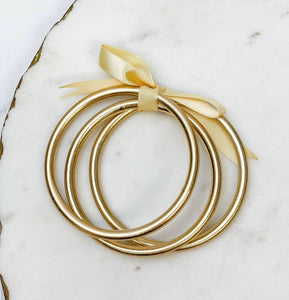 Triple Stack Gold Brass Bangles