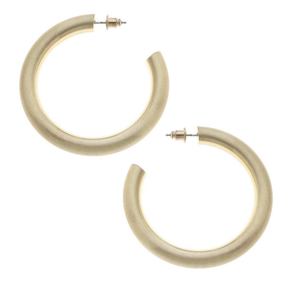 Brushed Gold Hoop Earrings